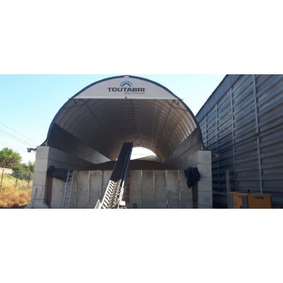 Túnel de 10x20x5m de alto sobre murete de hormigón